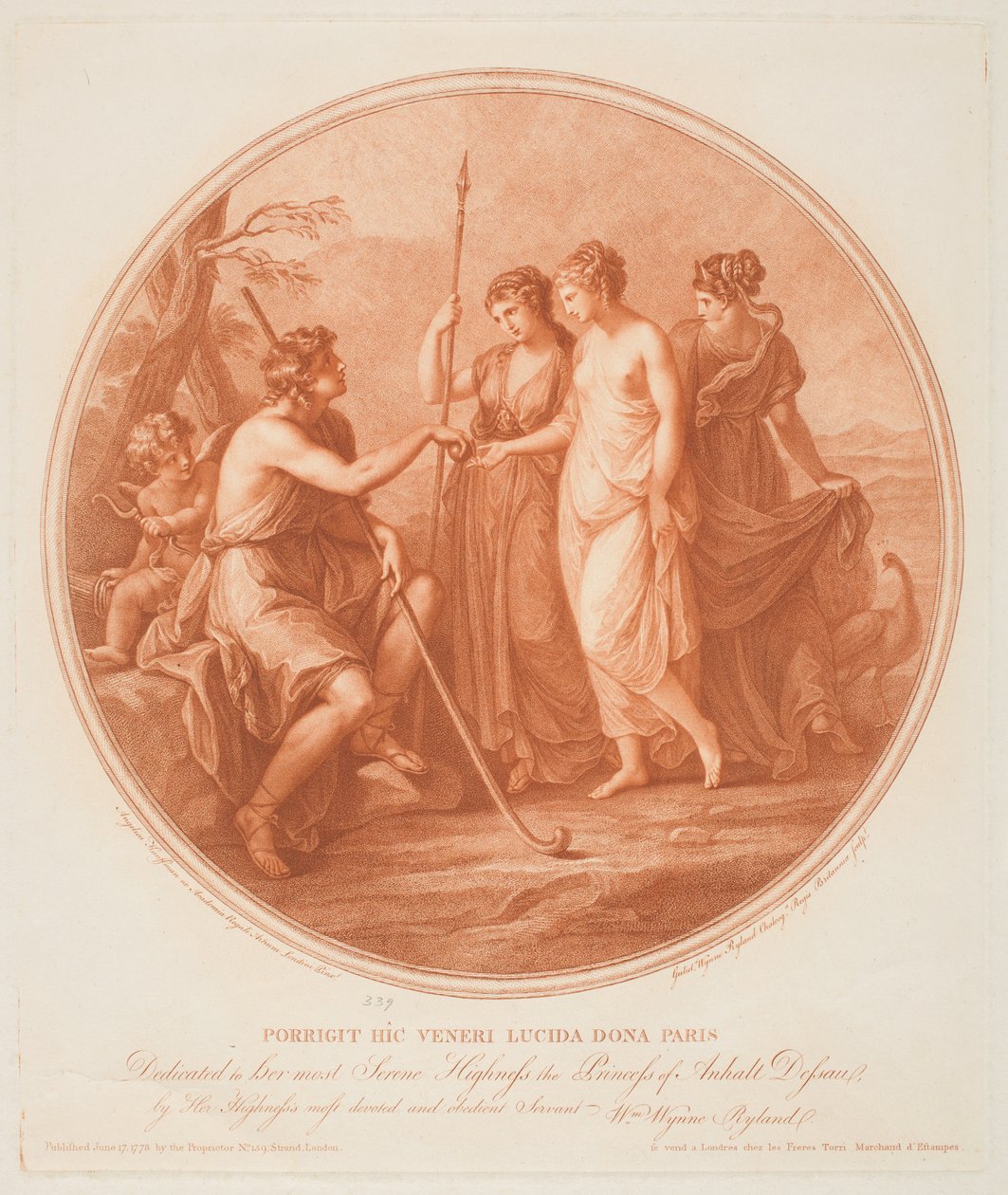 Het oordeel van Paris door Angelica (after) Kauffman