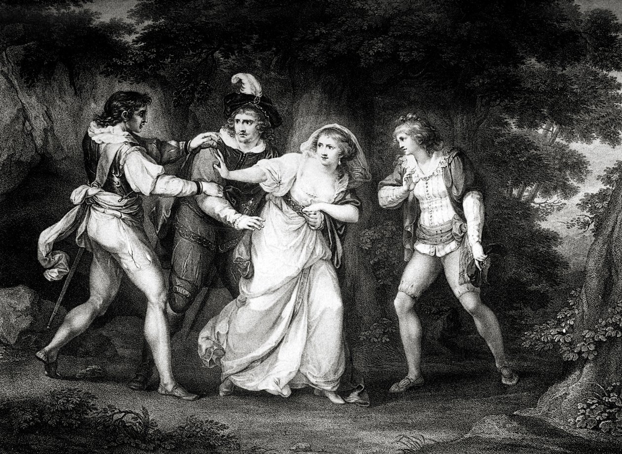 Toneelstuk van William Shakespeare door Angelica (after) Kauffman