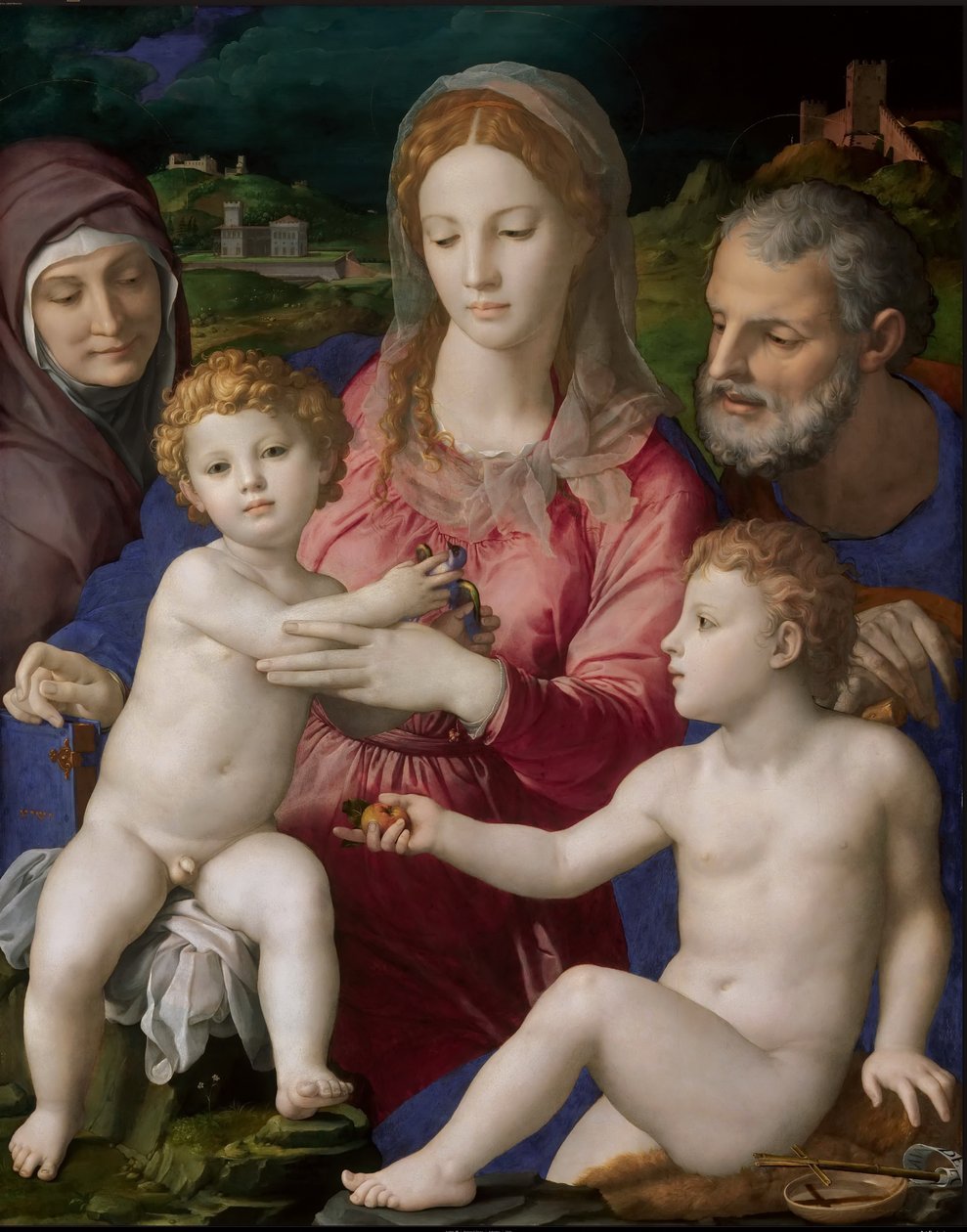 Heilige Familie met Heilige Anna en Johannes de Doper door Unbekannt Unbekannt