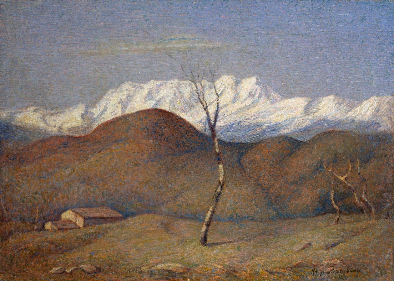 Monterossino in de winter door Angelo Barabino