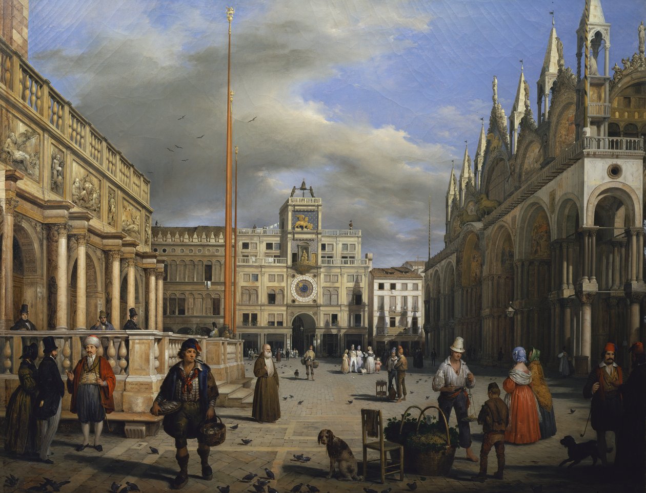 Het Piazza San Marco door Angelo Inganni