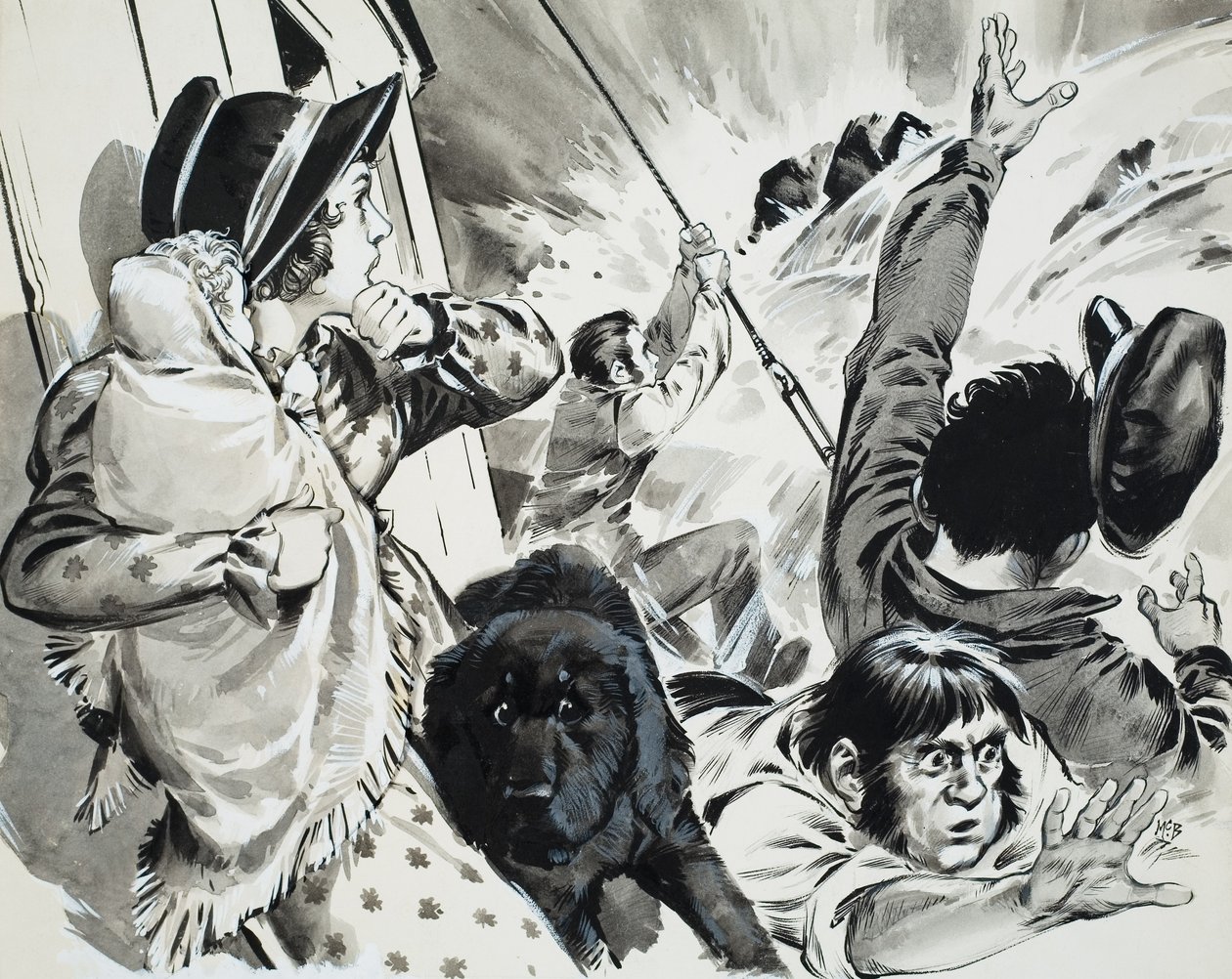 Mississippi stoomboot (gouache op papier) door Angus McBride