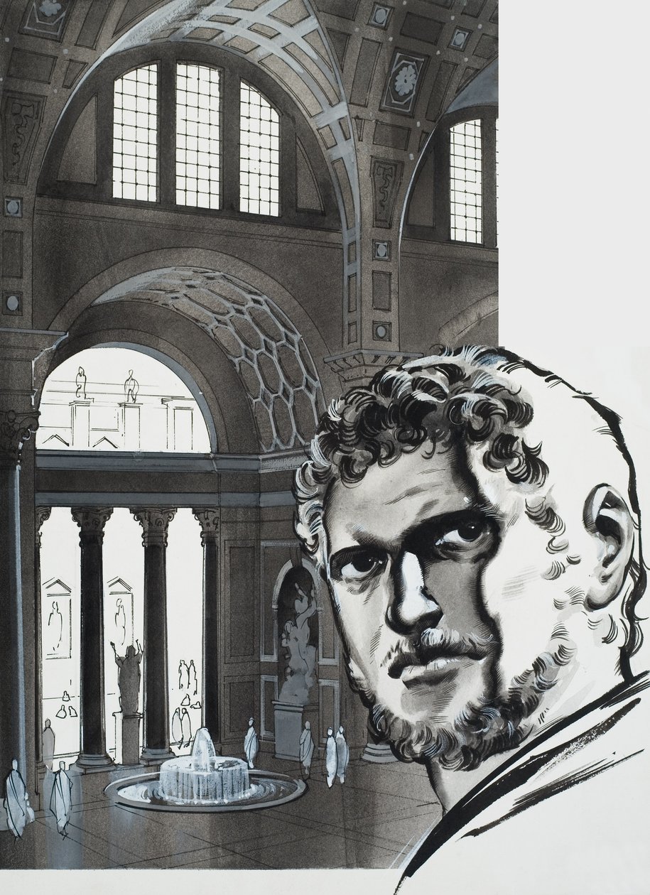 De baden van Caracalla (gouache op papier) door Angus McBride