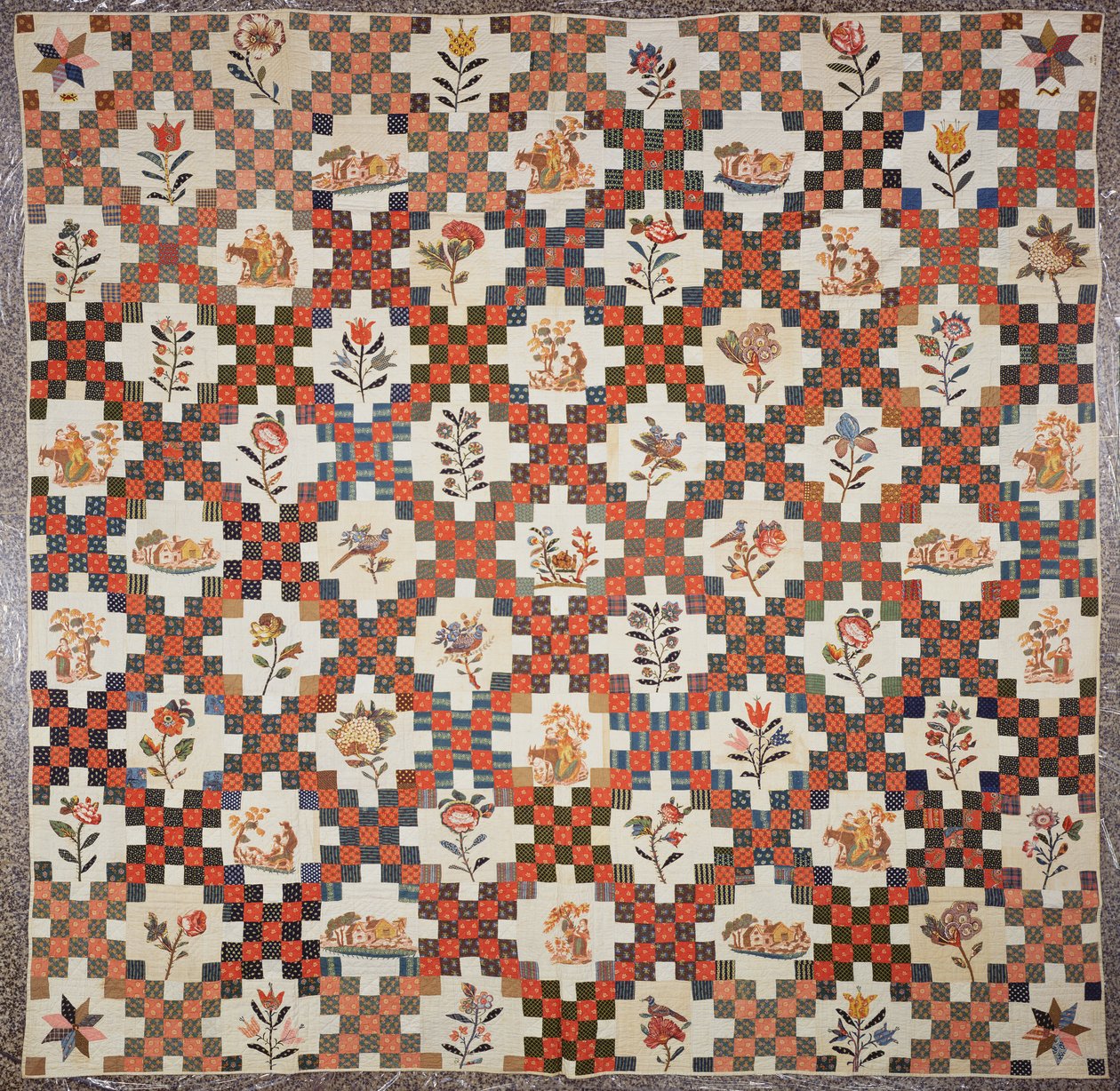 Quilt, 1822 door Ann Maria Warner