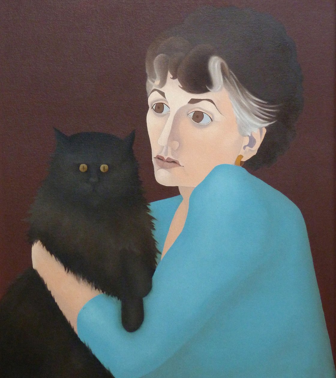 Vrouw met een kat, 1982 door Anna Phillips