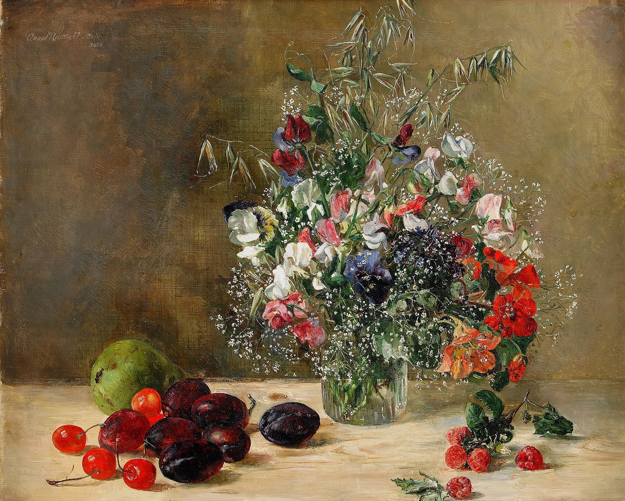 Stilleven met Bloemen en Vruchten door Anna Munthe Norstedt