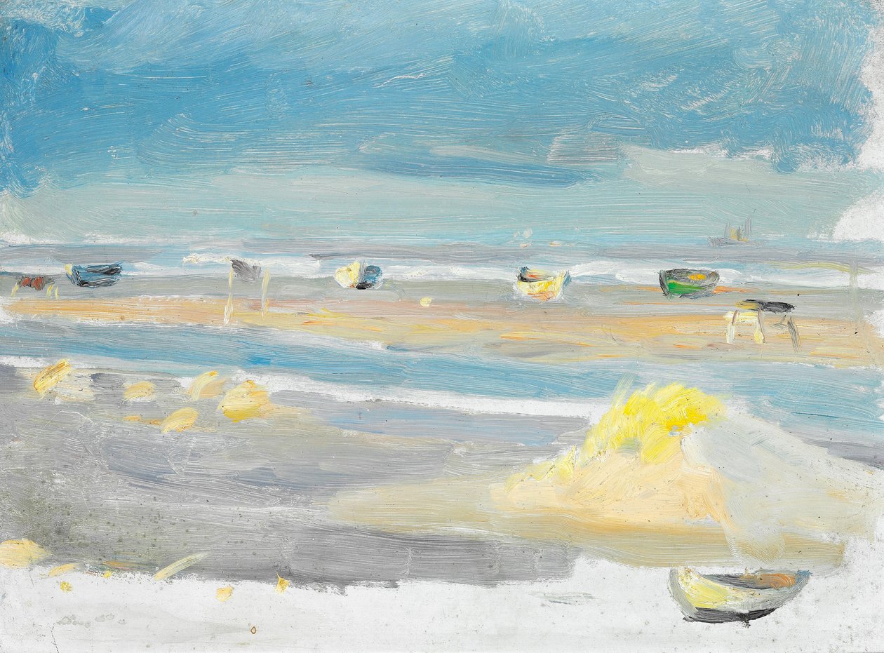 Boten op het strand, Skagen. door Anna Ancher