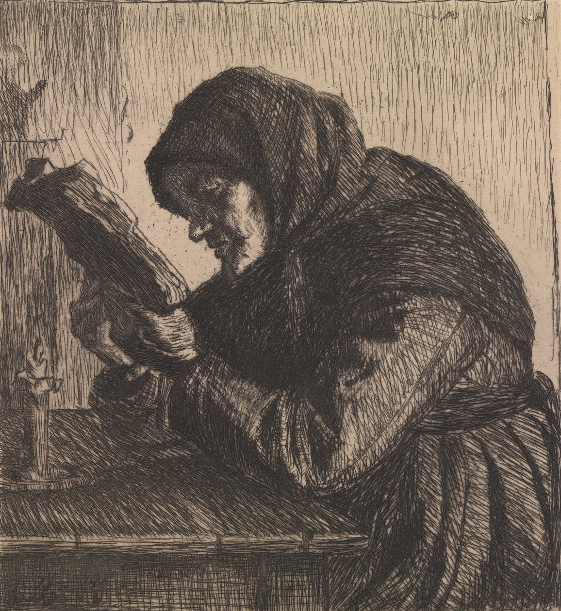 Deens: Lezende oude vrouw door Anna Ancher