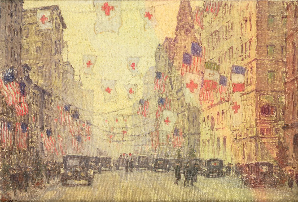 Fifth Avenue in de Wapenstilstand Winter door Anna Richards Brewster