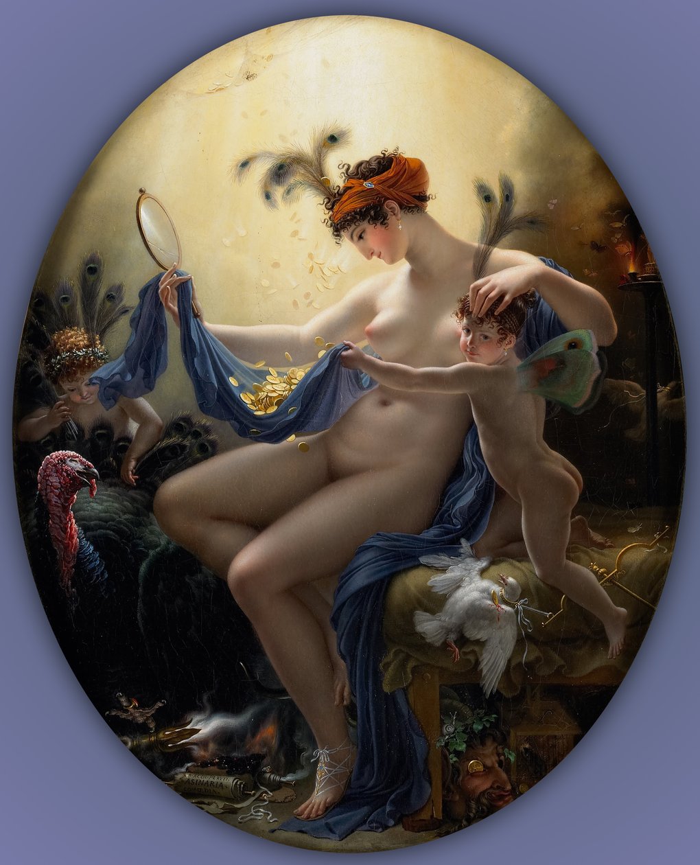 Portret van Mlle. Lange als Danaë door Anne Louis Girodet de Roucy Trioson