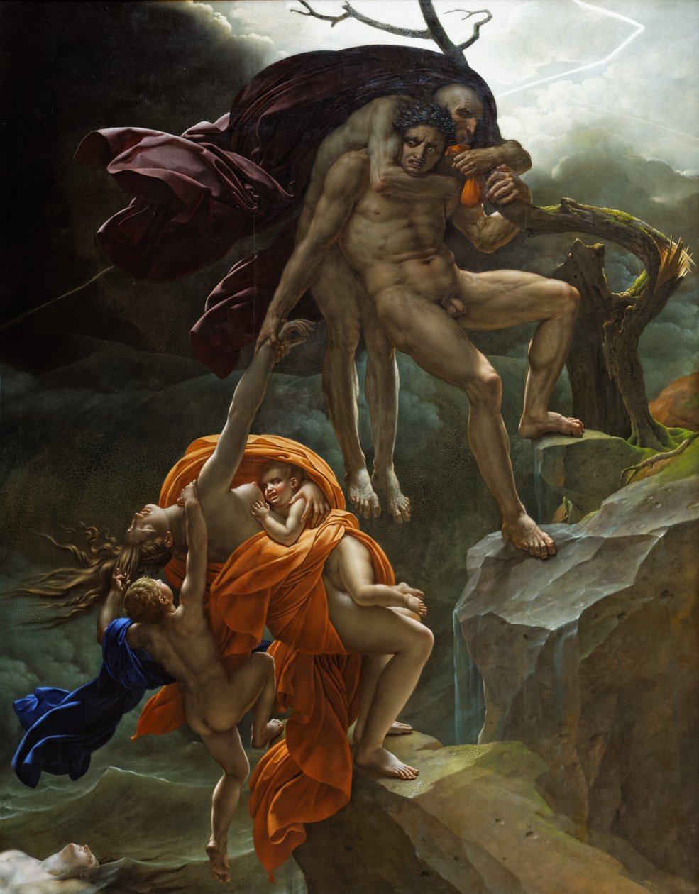 Een scène van de zondvloed door Anne Louis Girodet de Roussy Trioson