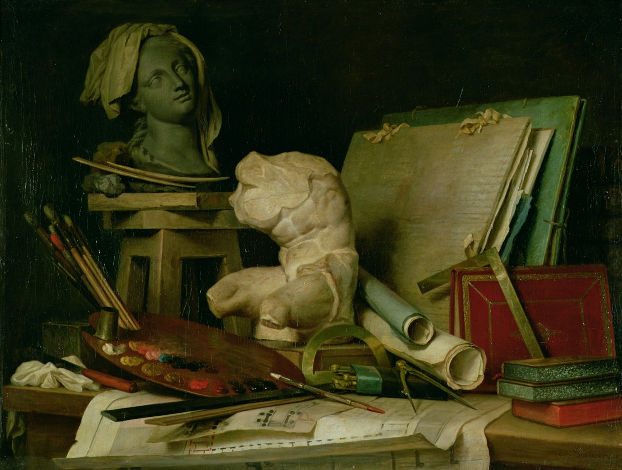 De Attributen van de Kunsten, 1769 door Anne Vallayer Coster