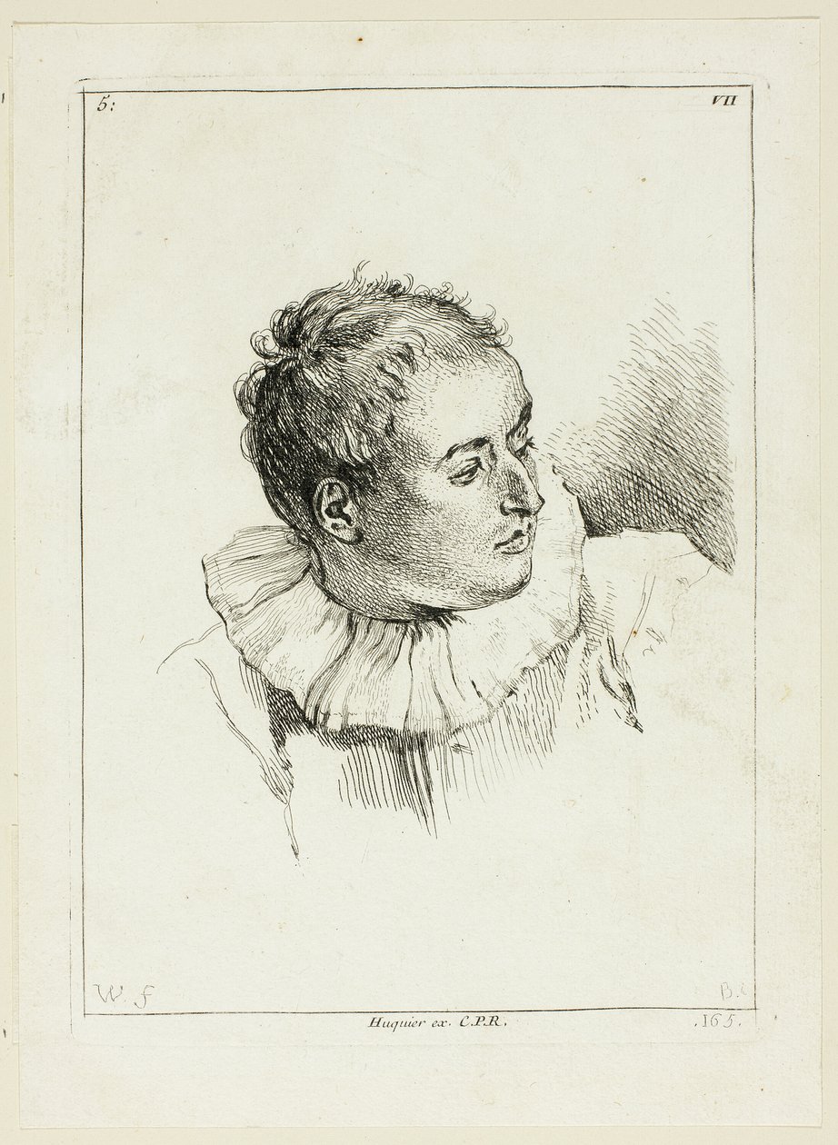 Mannenhoofd (naar links gedraaid) door Anne Claude Philippe Caylus