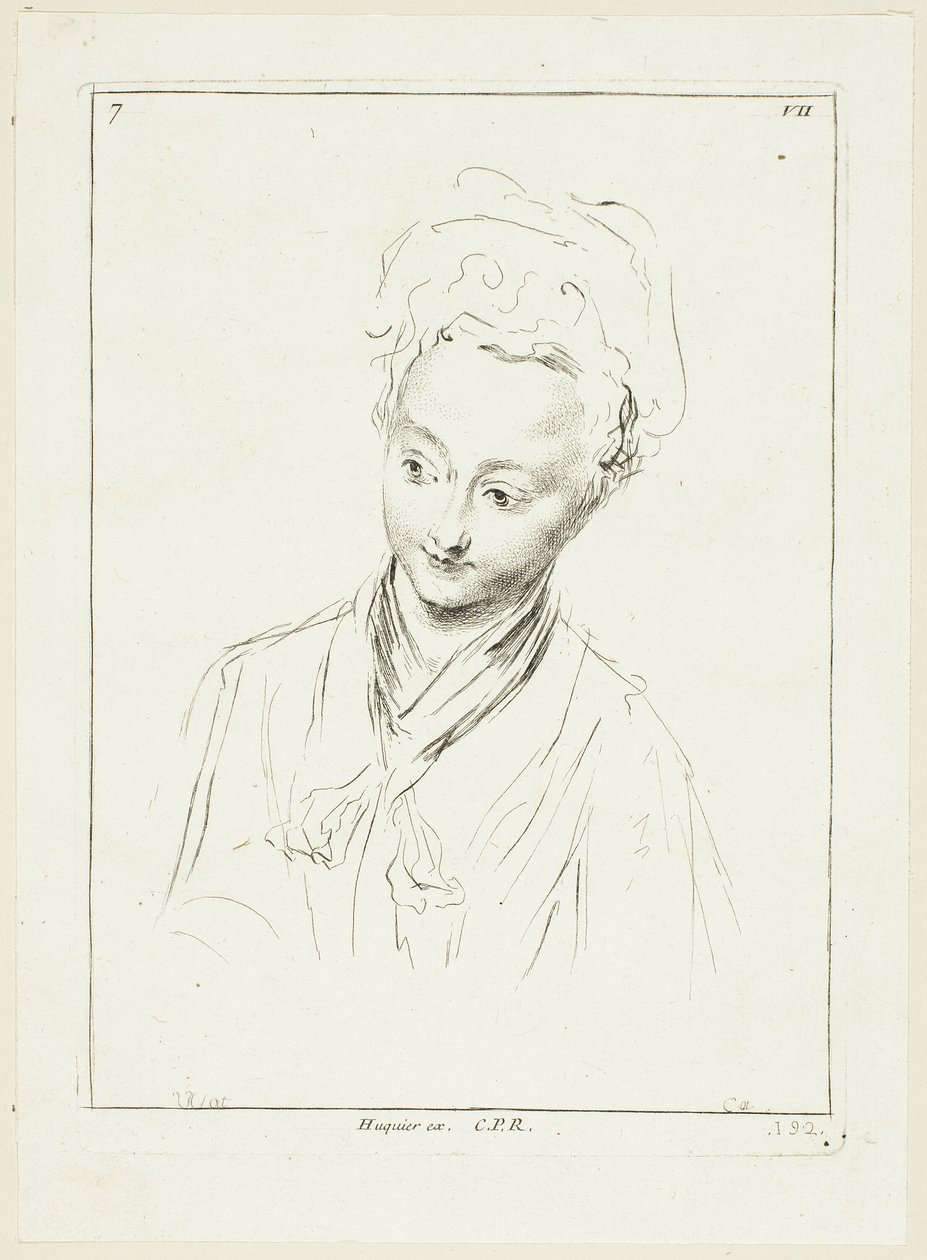 Vrouwenkop (naar rechts gedraaid) door Anne Claude Philippe Caylus