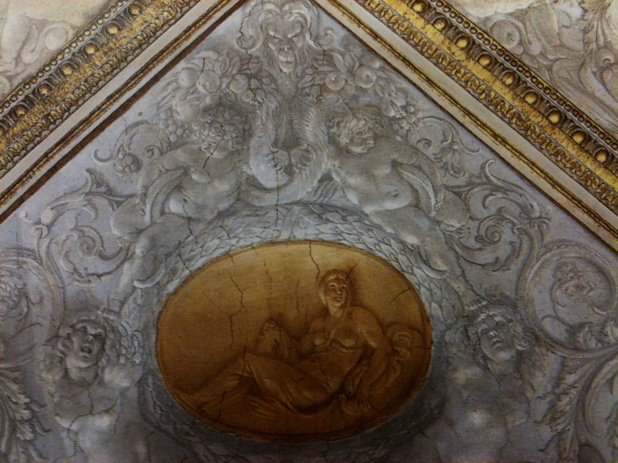 Camerino Farnese, plafond (detail) door Annibale Carracci