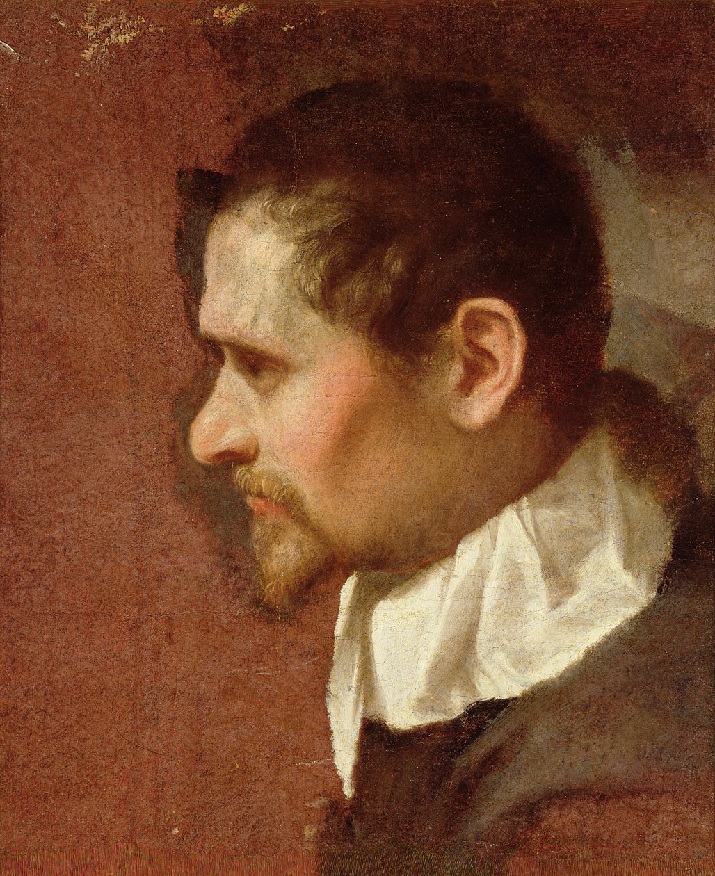 Zelfportret in profiel door Annibale Carracci