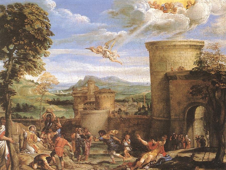 Het Martelaarschap van St. Stefanus door Annibale Carracci