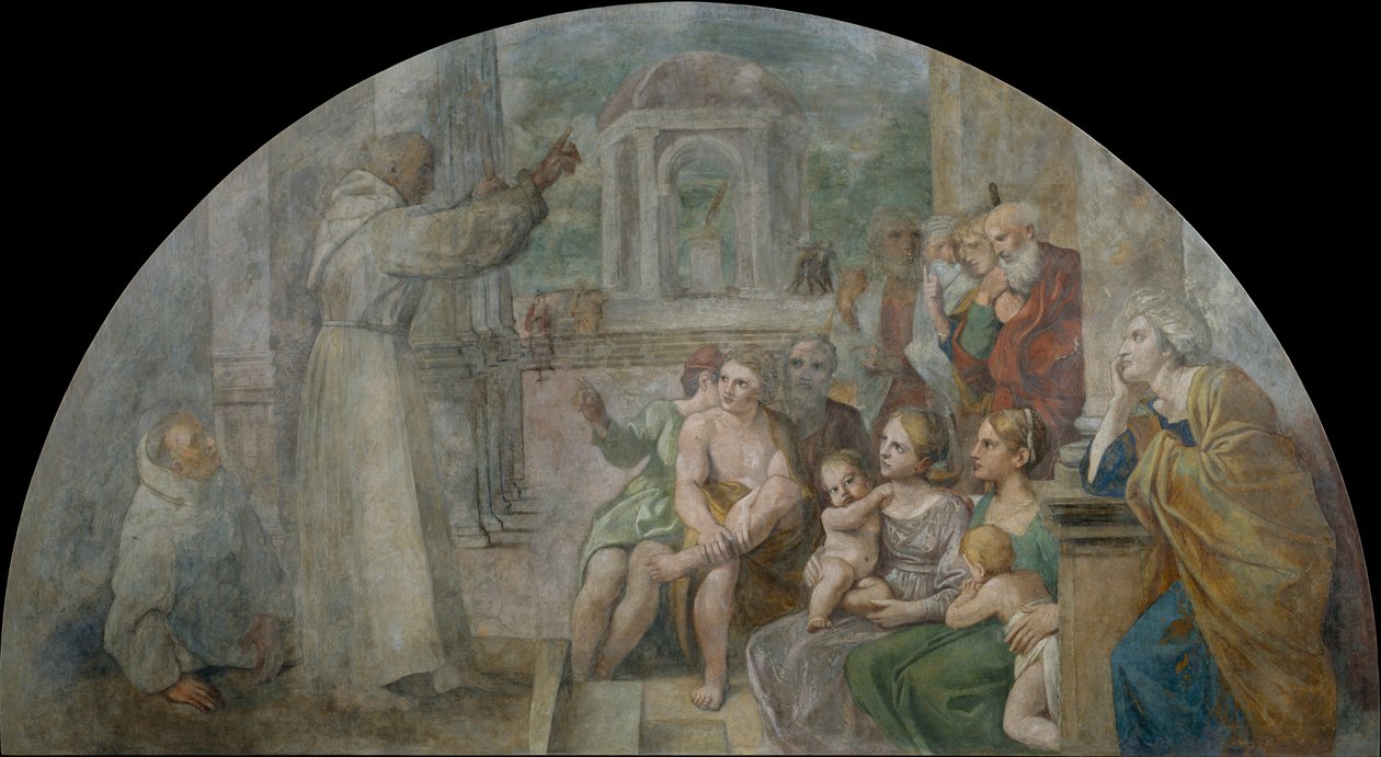 Sint Didacus predikend door Annibale Carracci