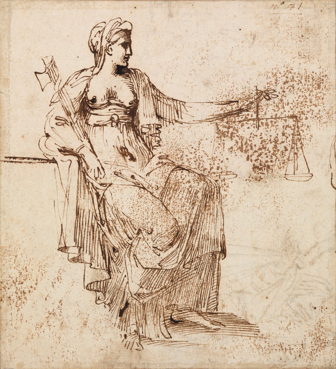 Carracci - Justitie, RCIN 902146 door Annibale Carracci