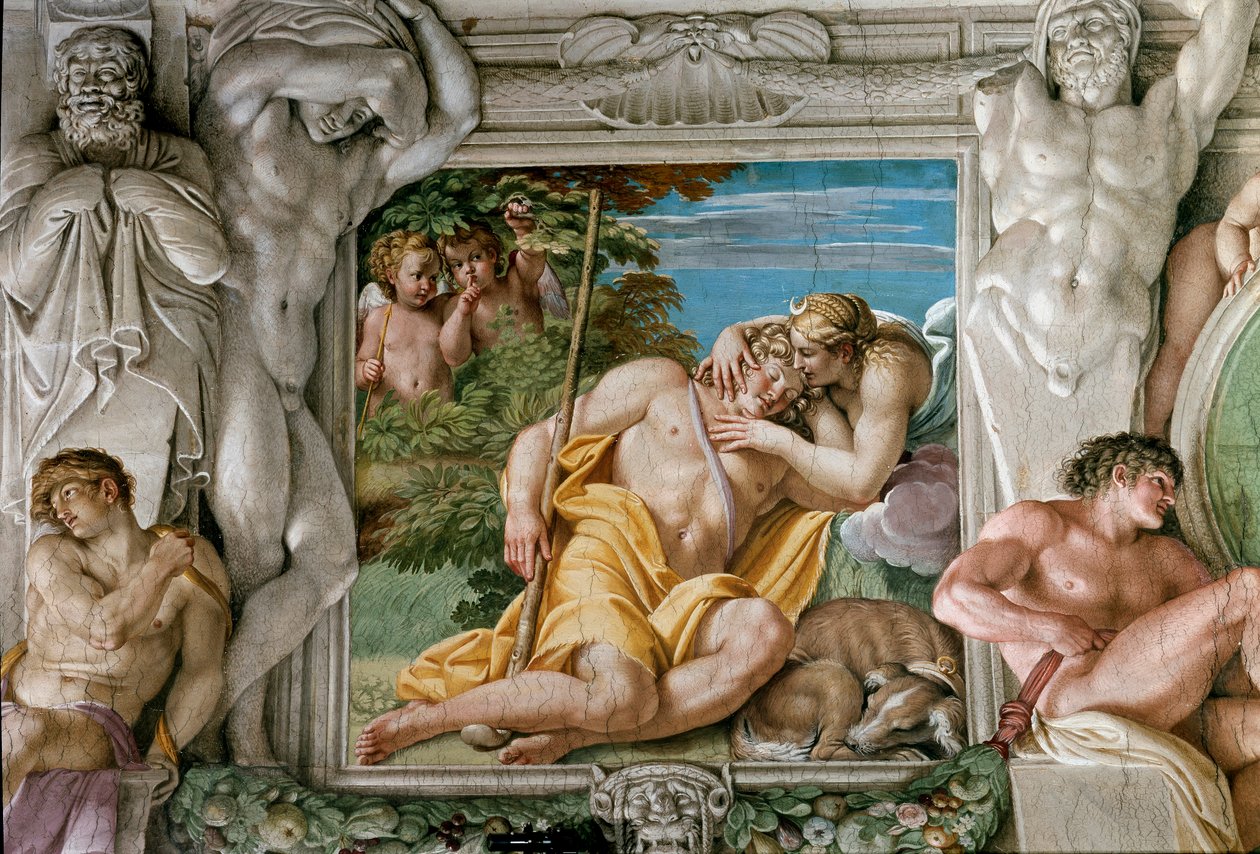 Diana en Endymion door Annibale Carracci
