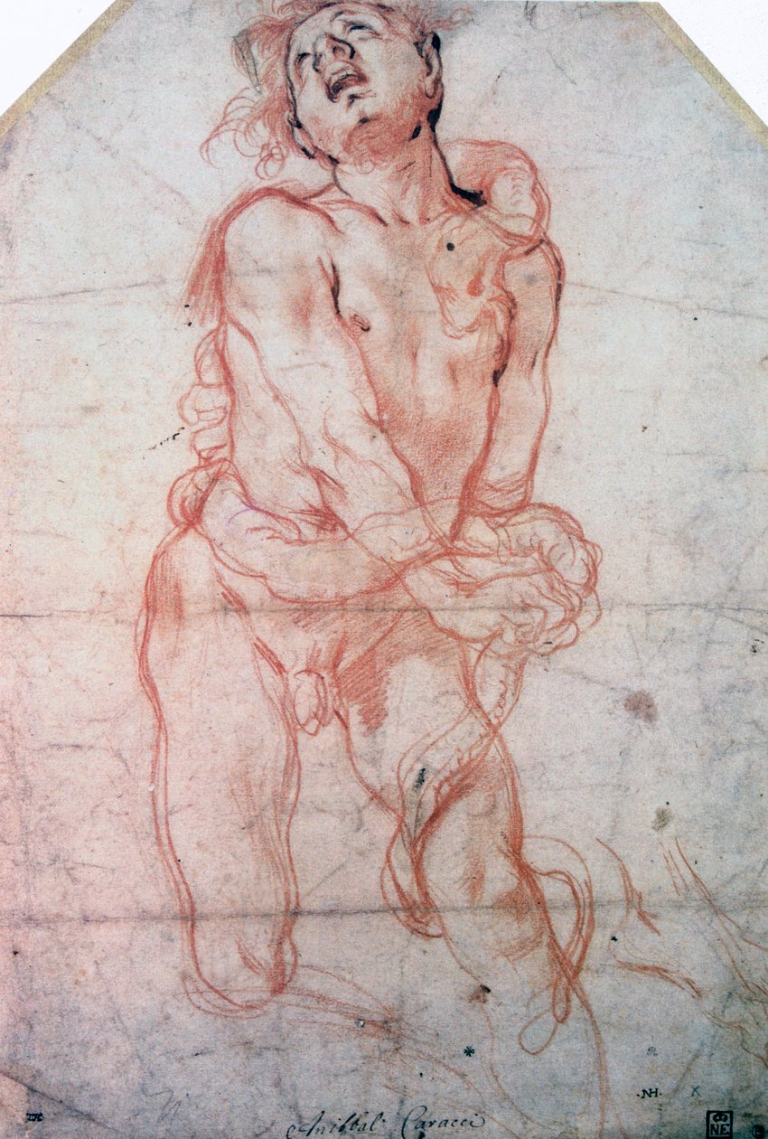 Figurenstudie door Annibale Carracci