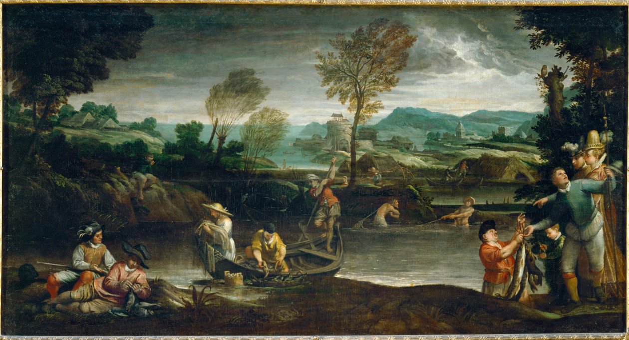 La peche - vissen, hanger tot 40-08-05/41 ... door Annibale Carracci