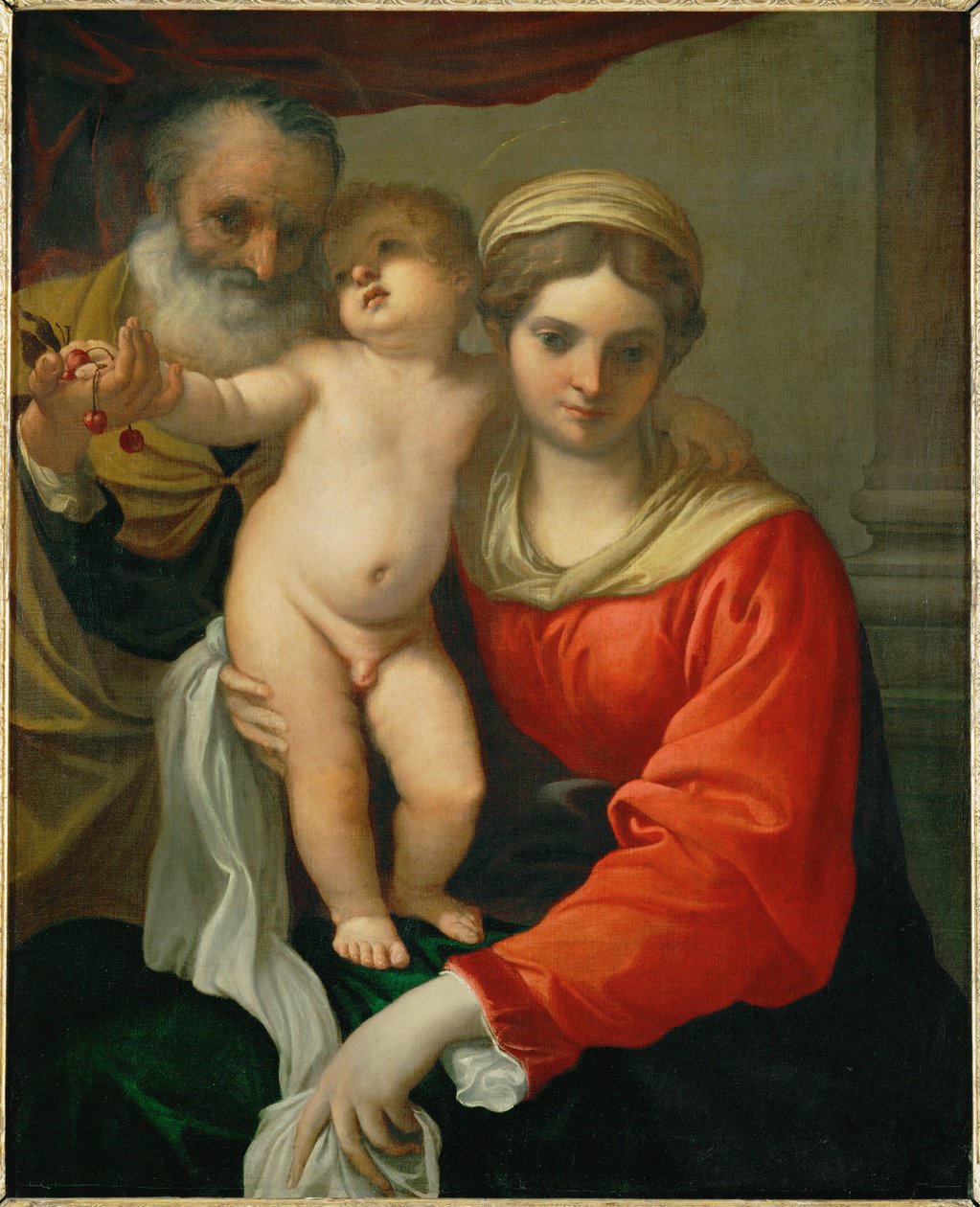 Madonna met kersen ... door Annibale Carracci