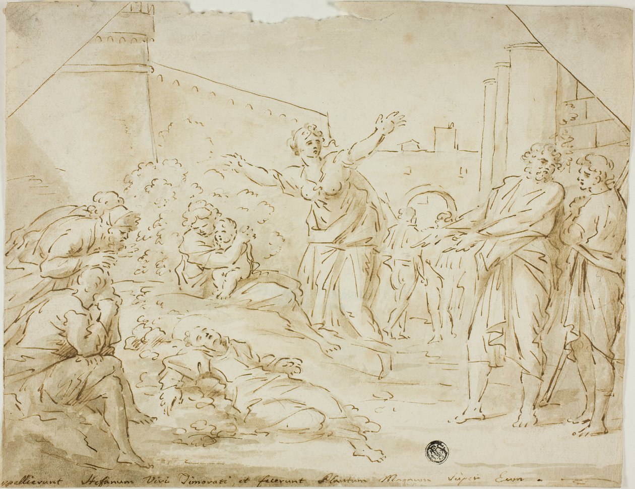 Rouw over het lichaam van Sint Stefanus door Annibale Carracci