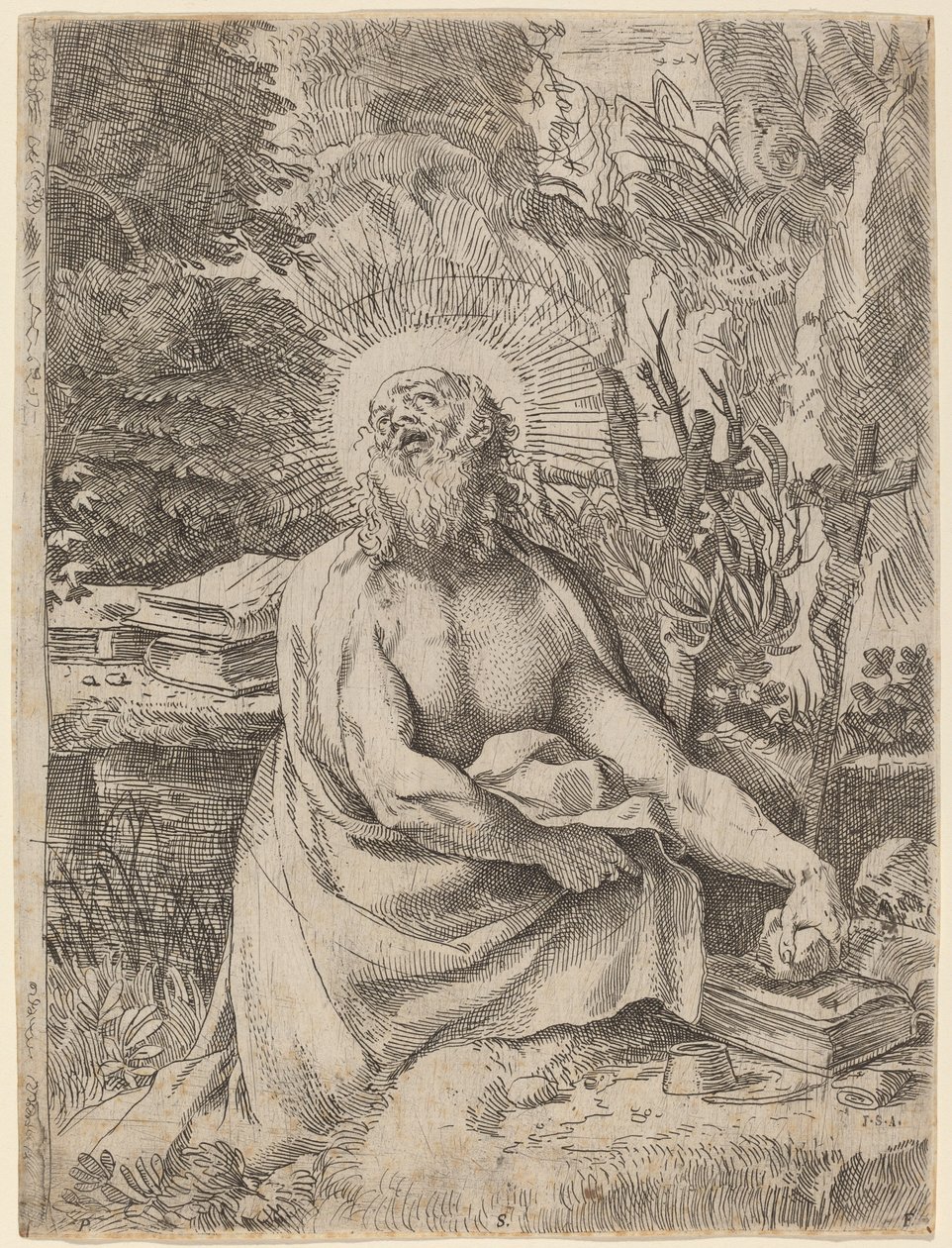 Sint Hiëronymus in de Wildernis door Annibale Carracci