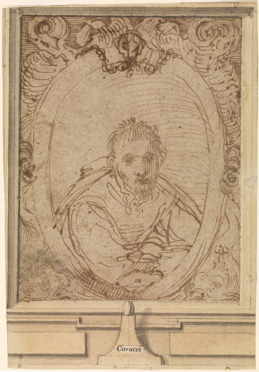 Zelfportret, 1580s door Annibale Carracci
