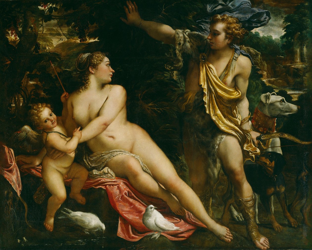 Venus, Adonis en Cupido door Annibale Carracci