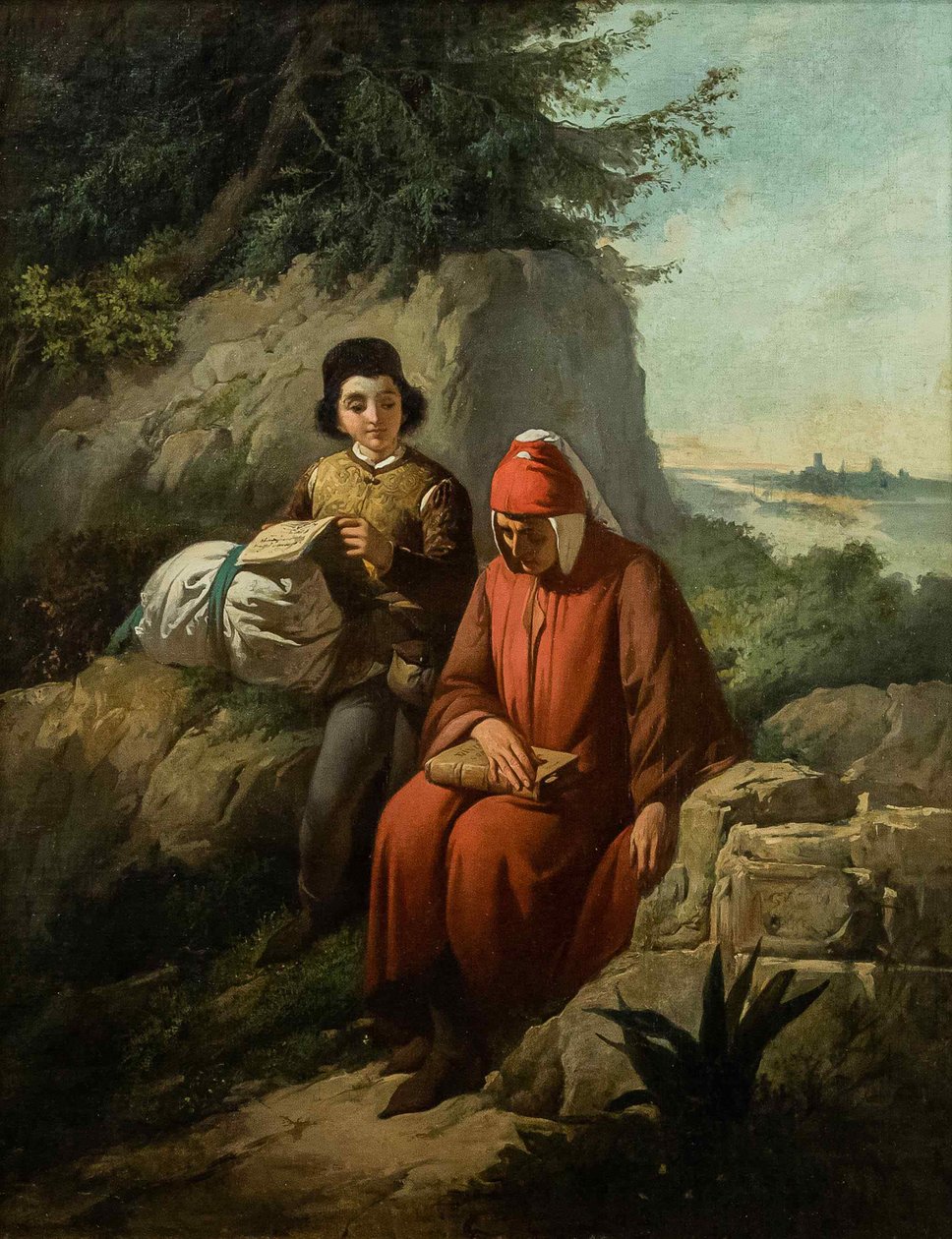 Dante in ballingschap, 1854 door Annibale Gatti