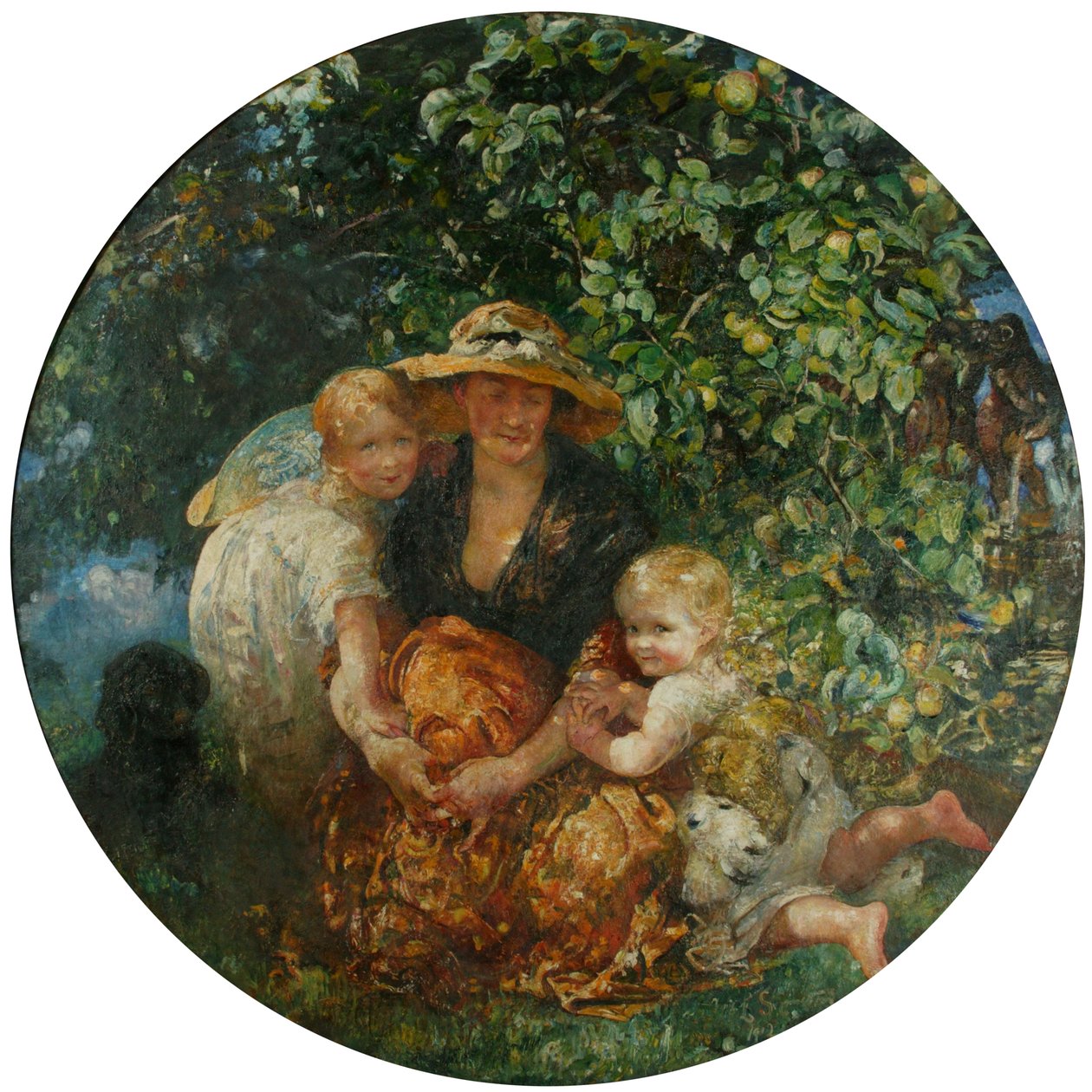 Mevrouw A Scott-Elliot en kinderen door Annie Louisa Swynnerton
