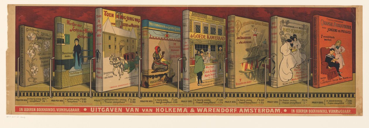 Affiche van uitgever Holkema & Warendorf te Amsterdam door Anonymous