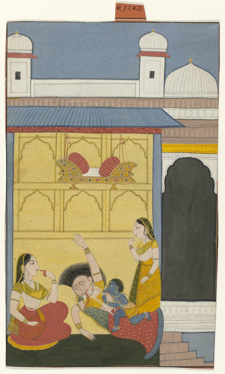 Baby Krishna doodt de demon Putana door Anonymous