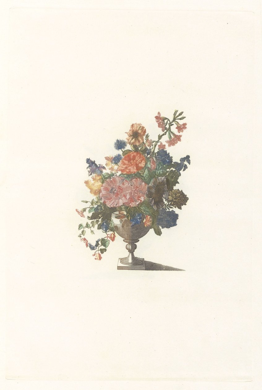 Bloemenvaas met bloemen en kaasjeskruid door Anonymous