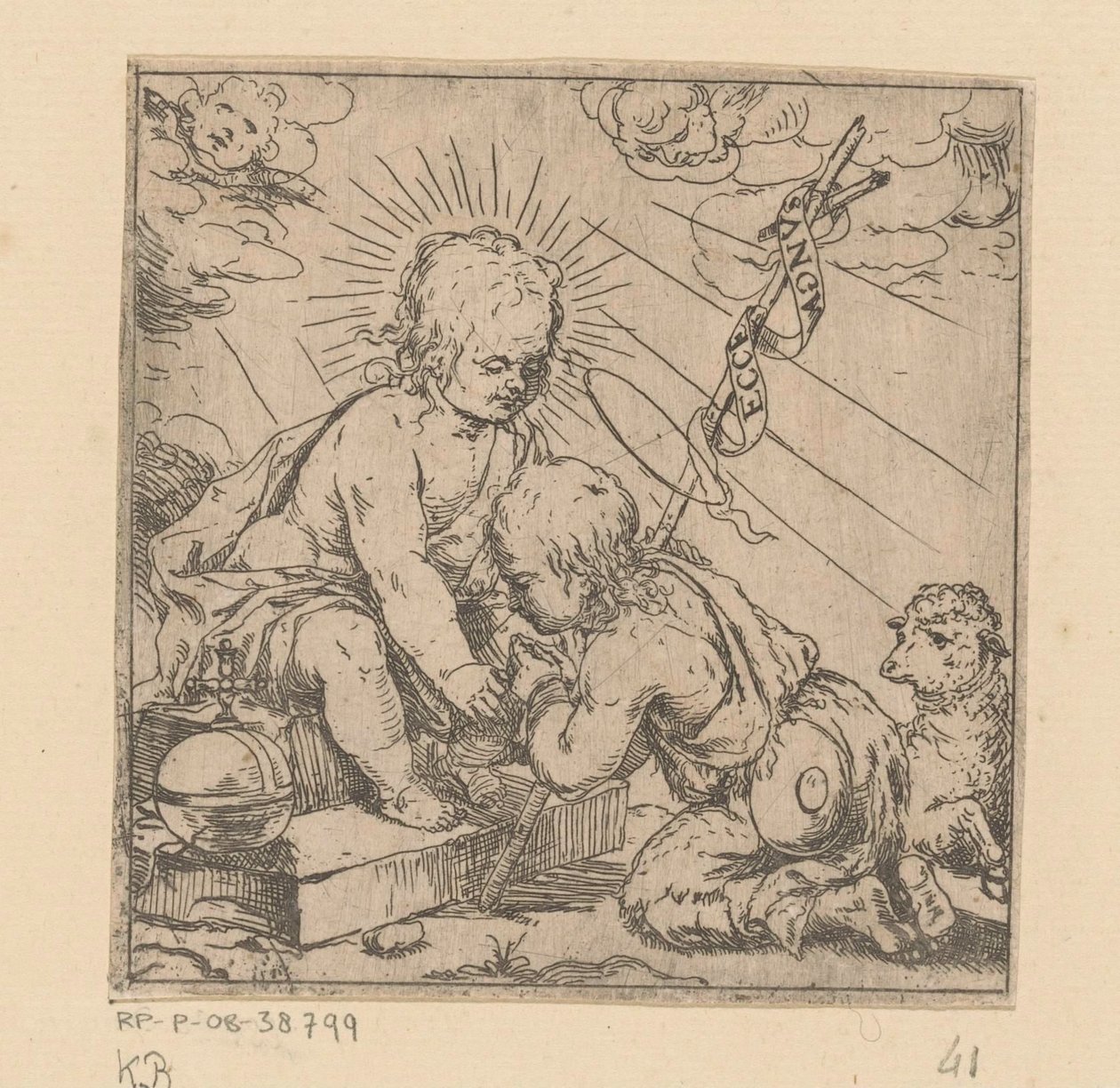 Christus en Johannes de Doper door Anonymous