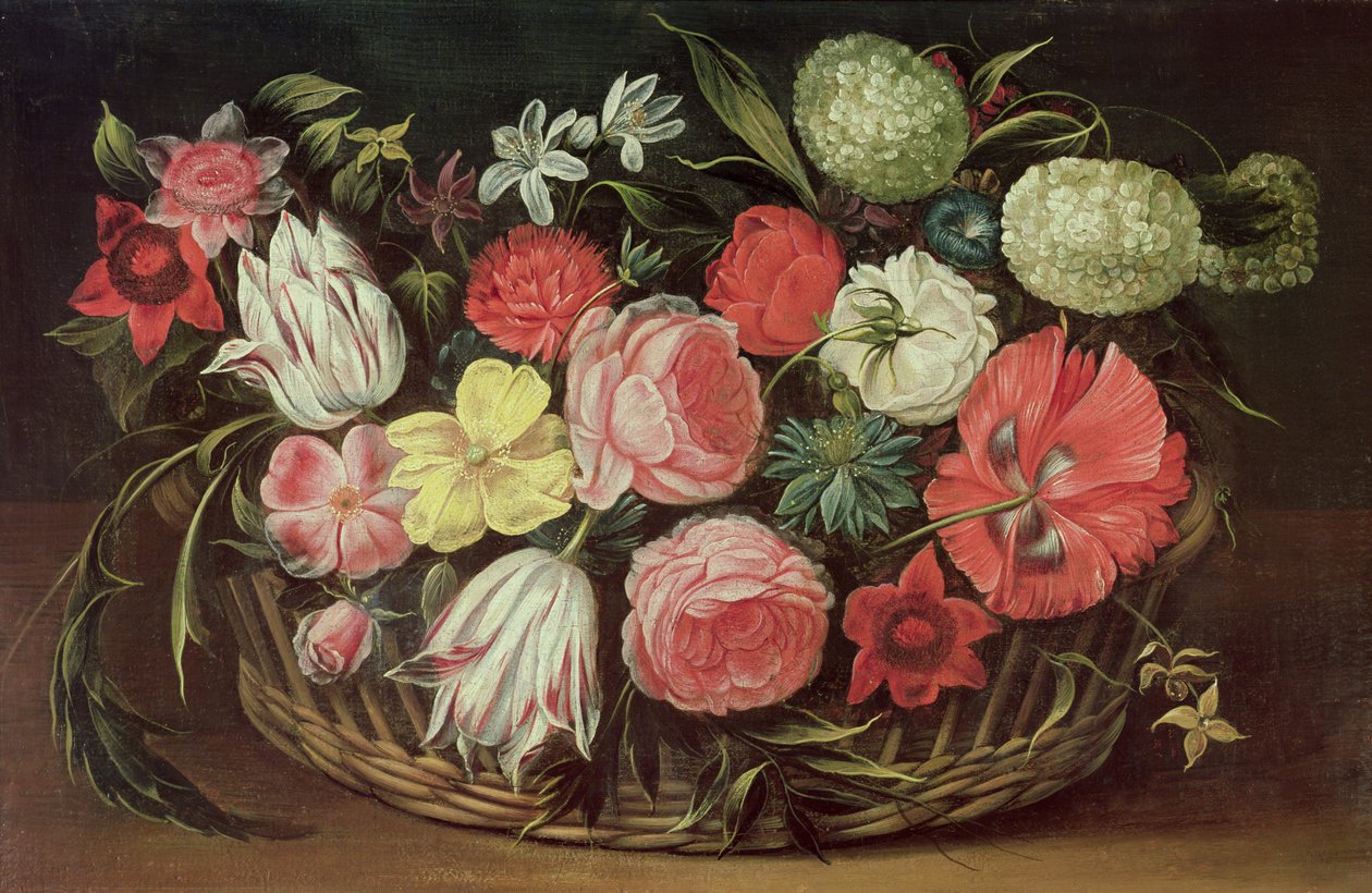 Bloemen in een mand door Anonymous