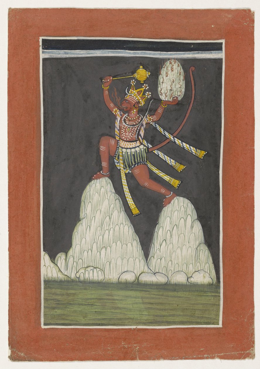 Hanuman springt op bergtoppen door Anonymous