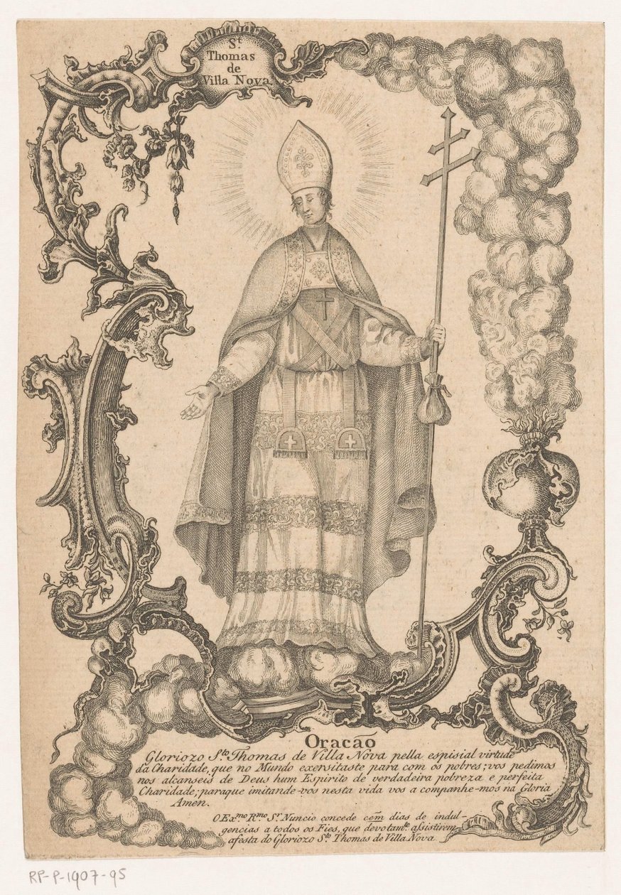 Heilige Thomas van Villanova door Anonymous