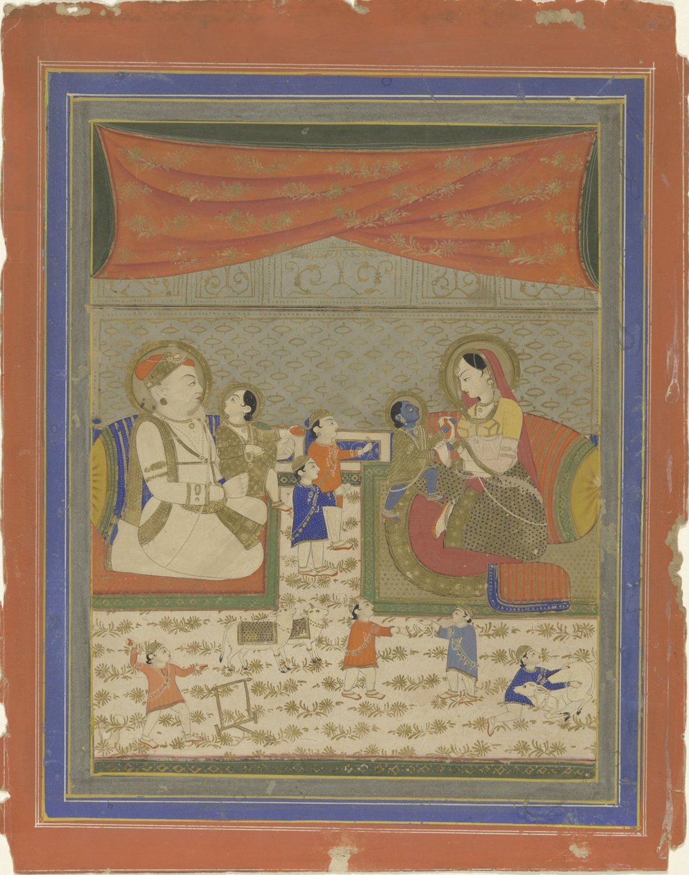 Nanda en Yasoda met Krishna en Balarama door Anonymous