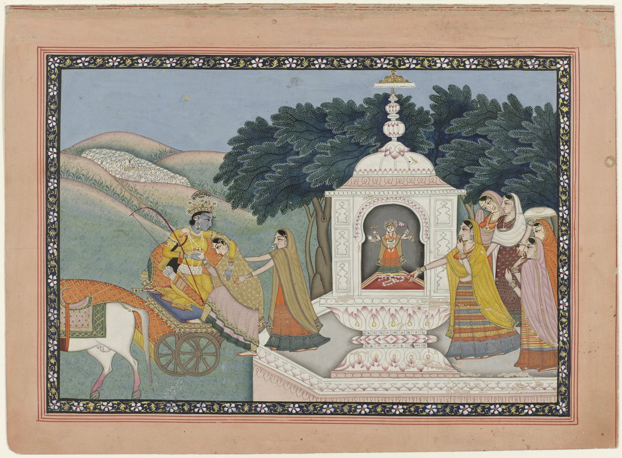 Ontvoering van Rukmini door Krishna door Anonymous