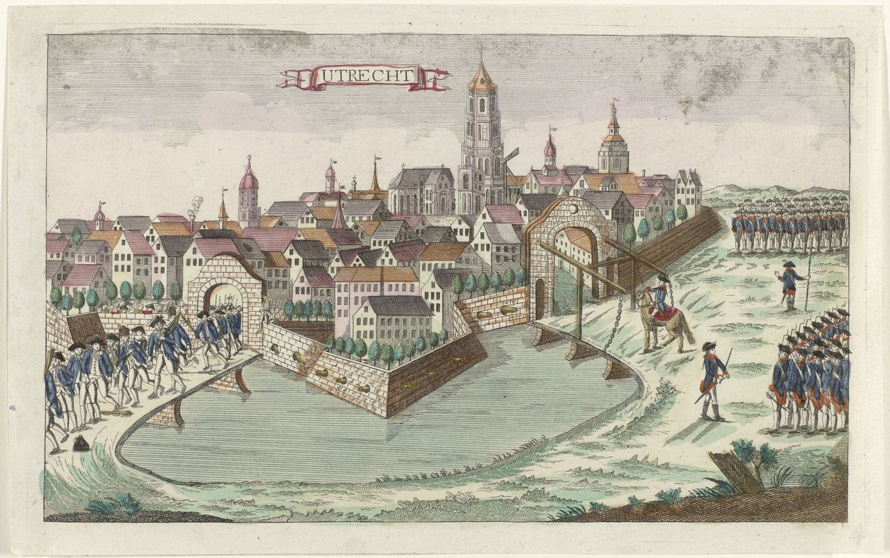 Patriotten verlaten Utrecht, 1787 door Anonymous