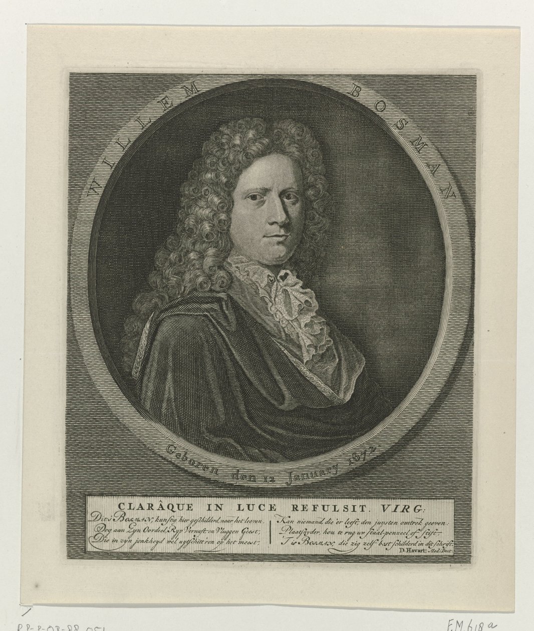 Portret van Willem Bosman door Anonymous
