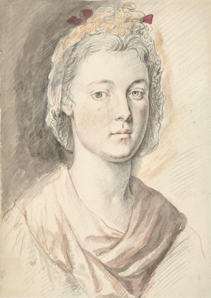 Portret van een jonge vrouw door Anonymous