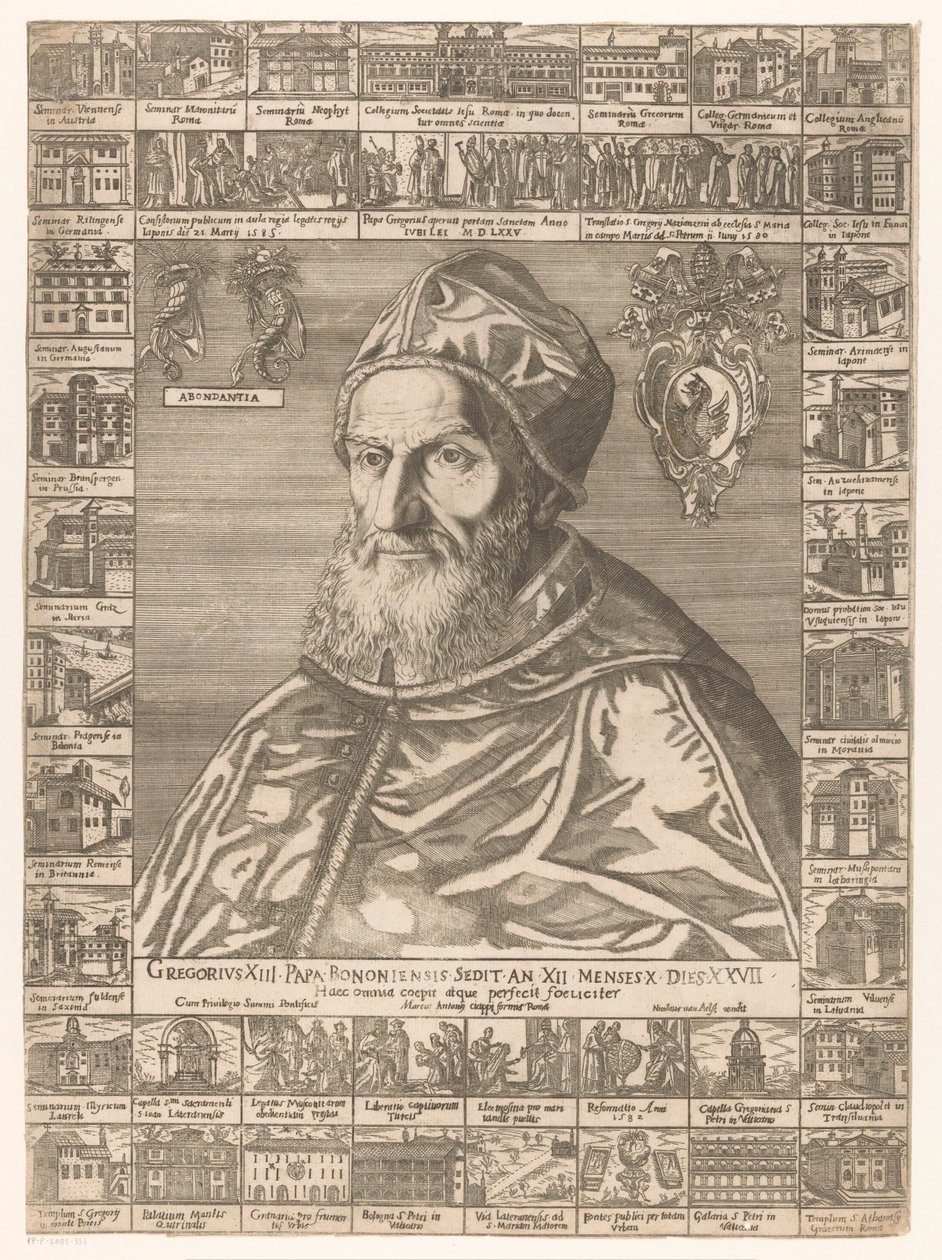Portret van paus Gregorius XIII door Anonymous