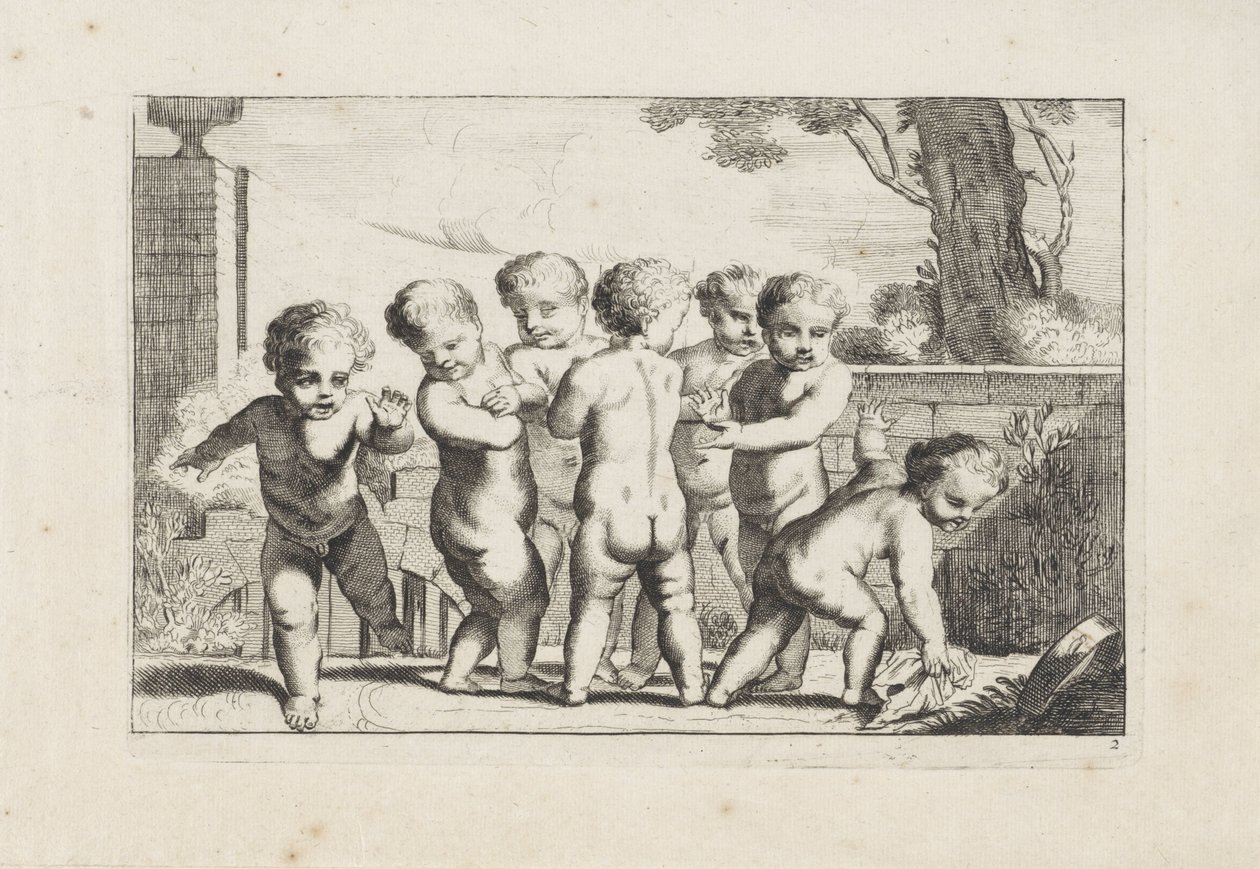Putti spelen zakdoekje leggen door Anonymous