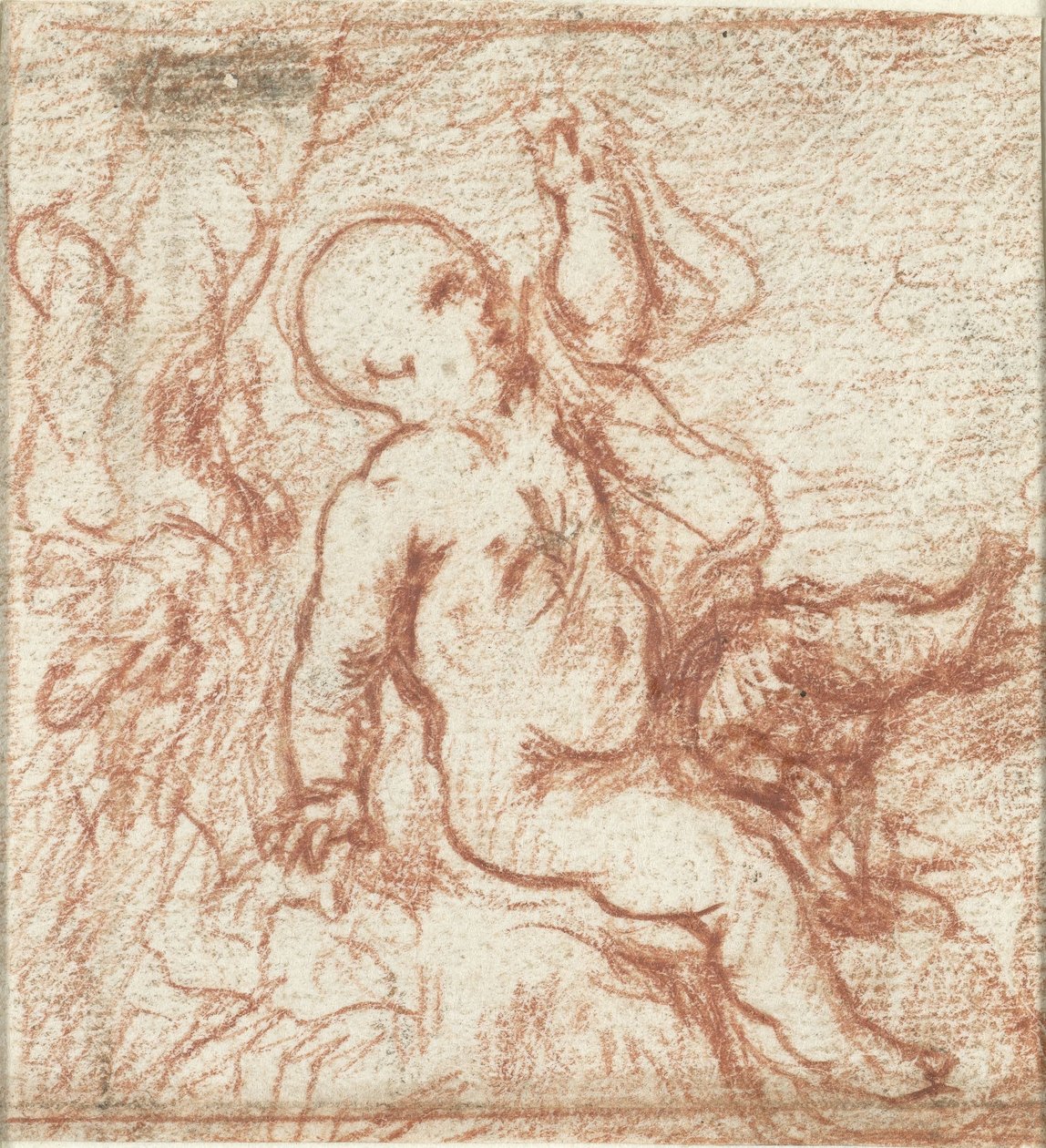 Putto in landschap door Anonymous