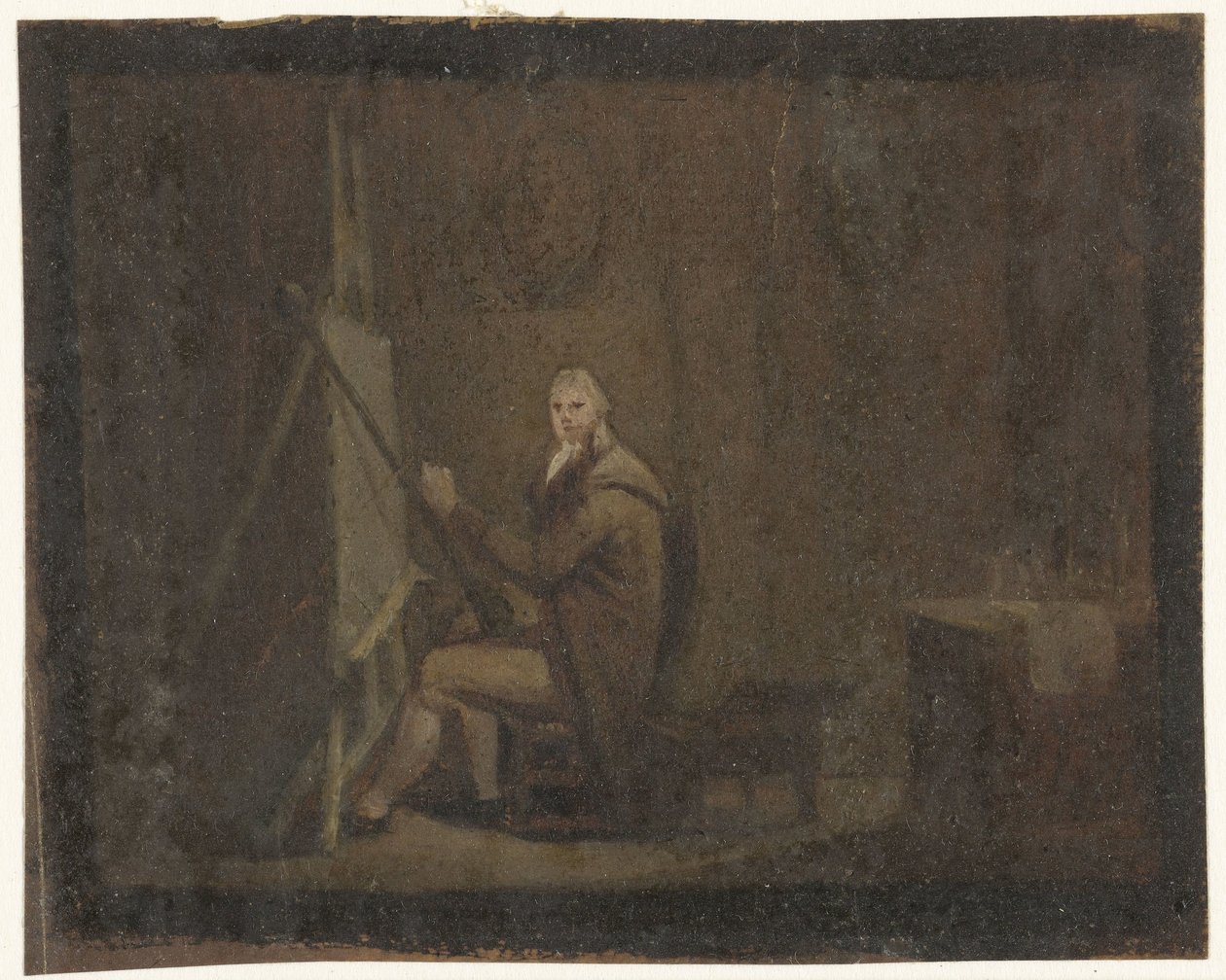 Schilder in zijn atelier door Anonymous