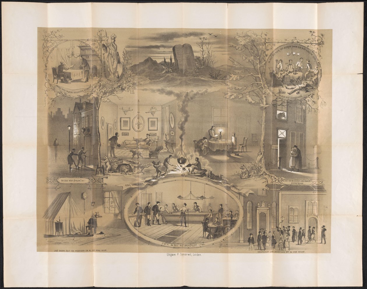 Spotprent in Leidse studentenalmanak, 1873 door Anonymous